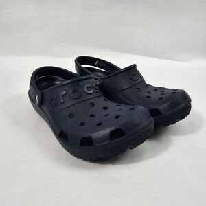 Crocs Hilo Clog Navy Blue Unisex Juniors US Size J2 UK 2‎ EU 33.5 Slides Casual
